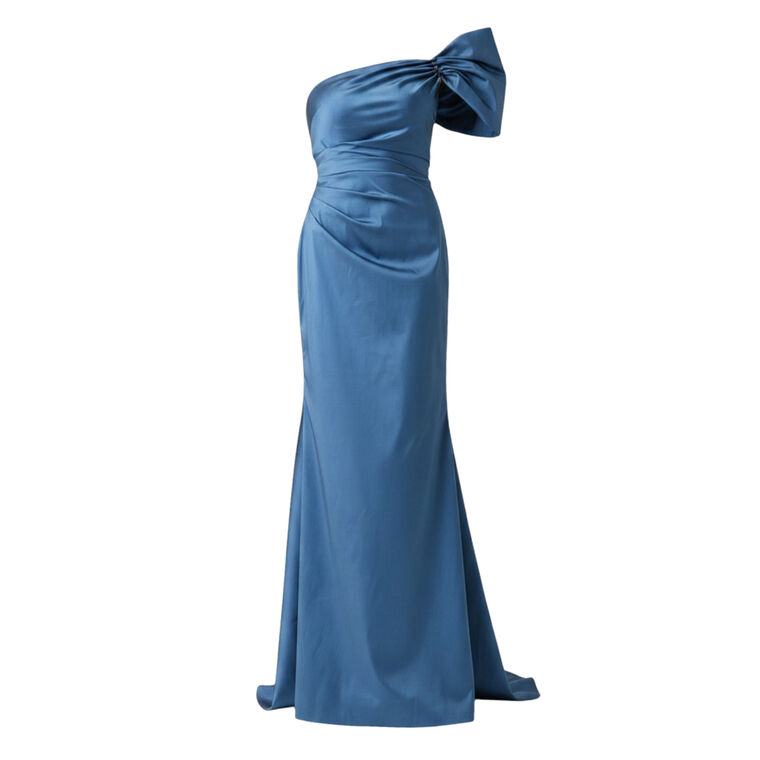 One-Shoulder Bow Column Gown image number null