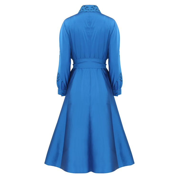 Taffeta Eyelet Cocktail Shirtdress image number null