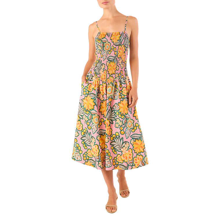 Roxie Sleeveless Smocked A-Line Midi Dress image number null