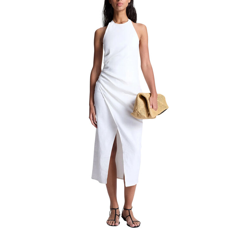 Sylvie Linen Midi Halter Dress image number null