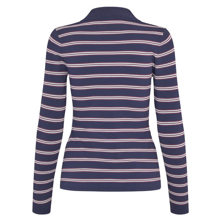 Camiline Stripe Long Sleeve Polo Cardigan image number null