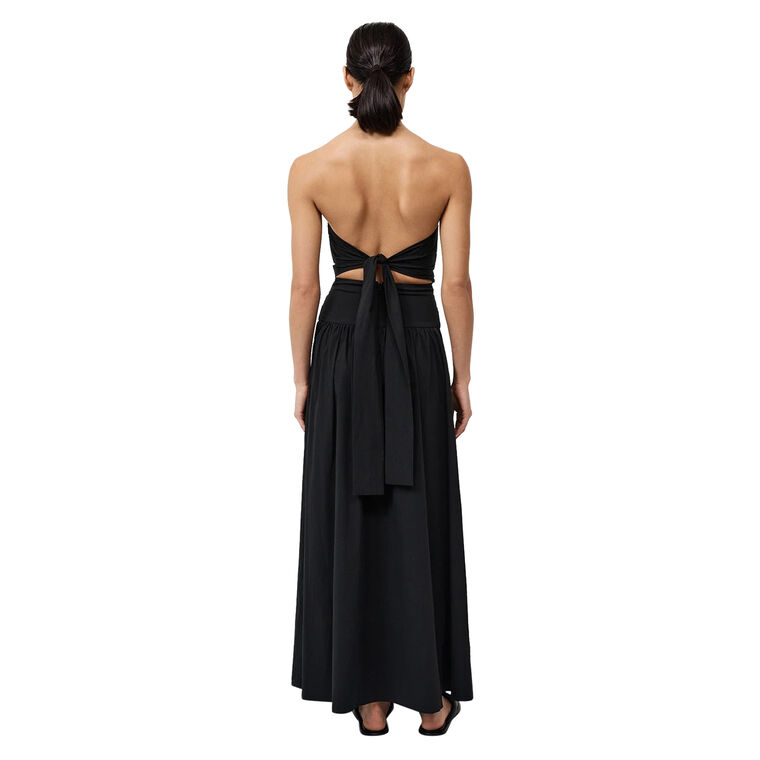 Gathered Strapless Tie Back Maxi Dress image number null
