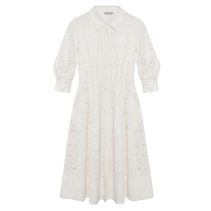 Jazz Embroidered Midi Shirt Dress