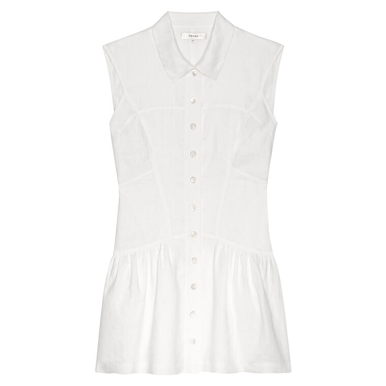 The Linen Mini Day Dress image number null