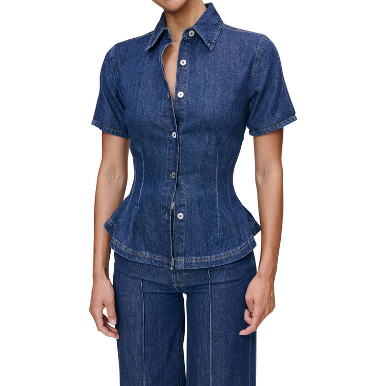 Joice Short Sleeve Denim Shirt image number null