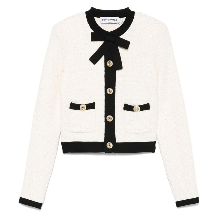 Sequin Knit Cardigan image number null