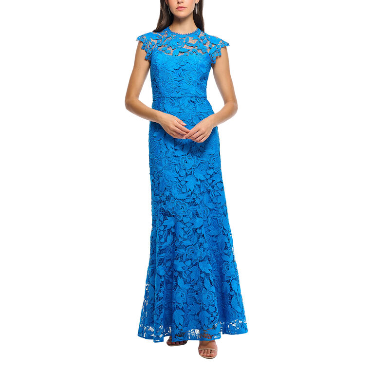 Raven Floral Lace Cap Sleeve Maxi Dress image number null