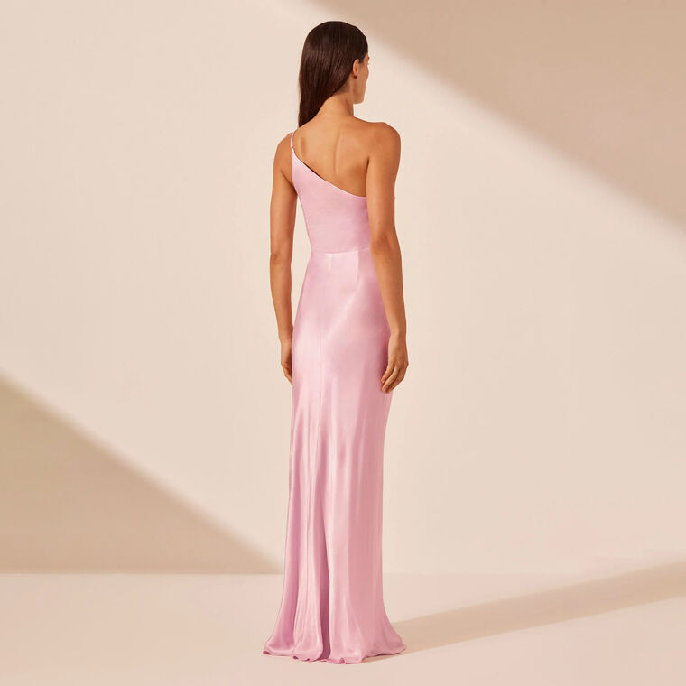 La Lune Asymmetrical Gathered Maxi Dress image number null