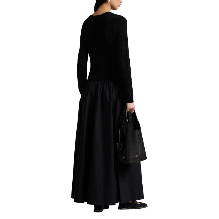 Long Sleeve Fit And Flare A-Line Maxi Dress image number null
