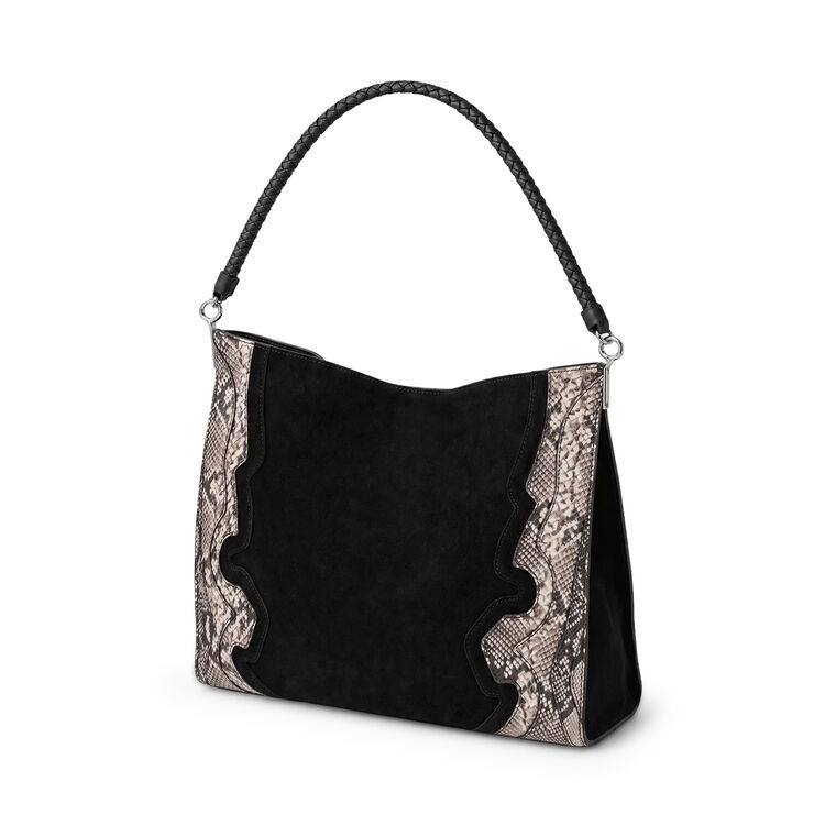 Vida Snake Embossed Shoulder Bag image number null