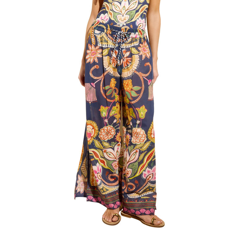 Ariel Sheer Wide-Leg Cabana Pant image number null