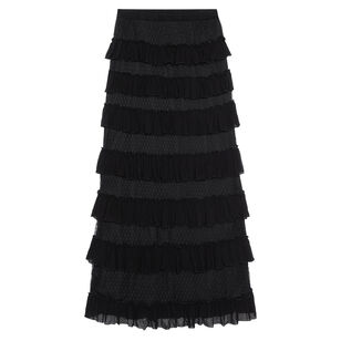 The Winter Mesh Flounce Maxi Skirt