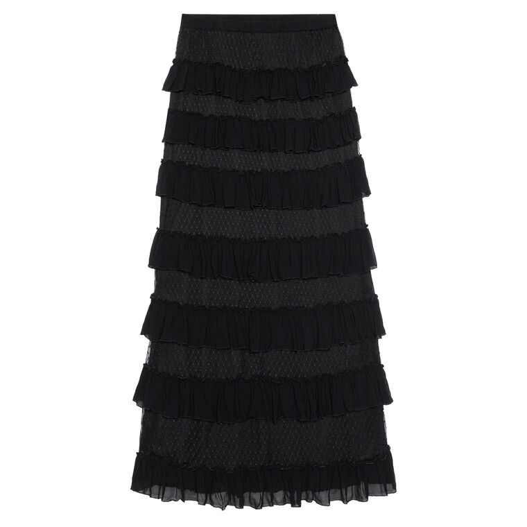 The Winter Mesh Flounce Maxi Skirt image number null