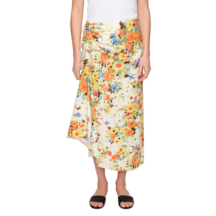 Naomi Cotton Floral Midi Skirt image number null