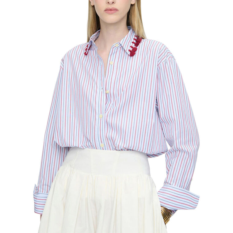 Billie Long Sleeve Striped Button Down Blouse image number null