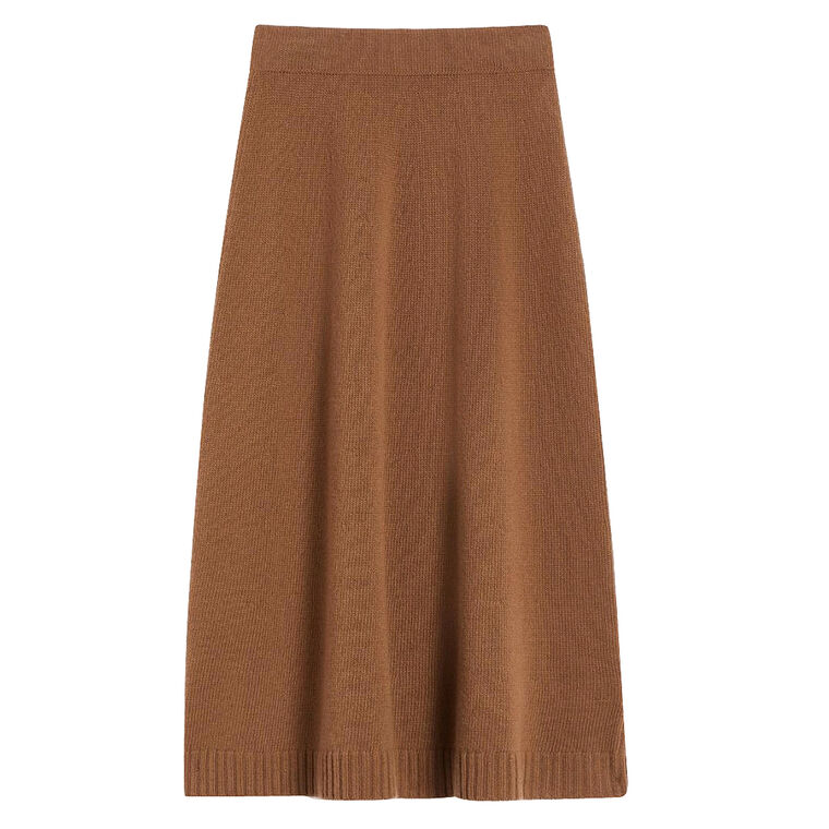 Barnaba Wool Knitted A-Line Midi Skirt image number null