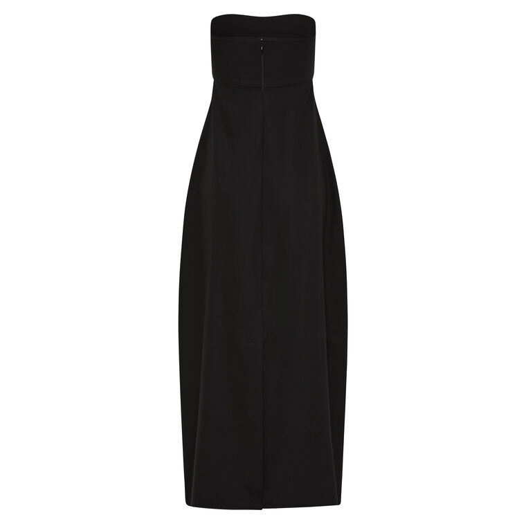 Wool Strapless Cocoon Midi Dress image number null