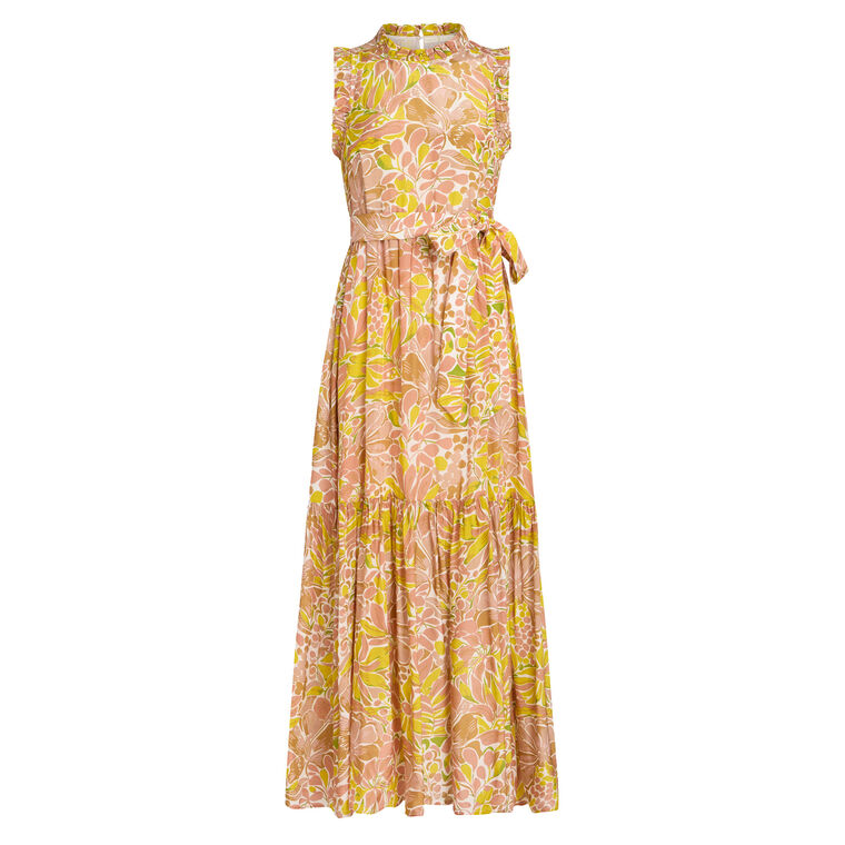 Alice Sleeveless Belted Tiered Maxi Dress image number null