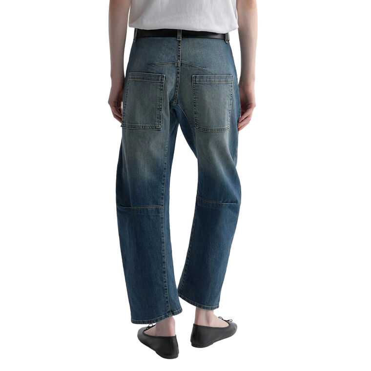 Shon Mid-Rise Barrel-Leg Jean image number null