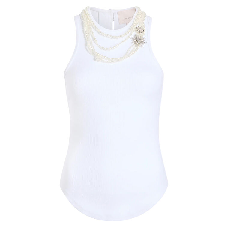 Pearl Chain Embellished Lizzie Tank image number null