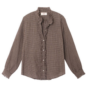 Amelie Long Sleeve Gingham Button-Down Shirt