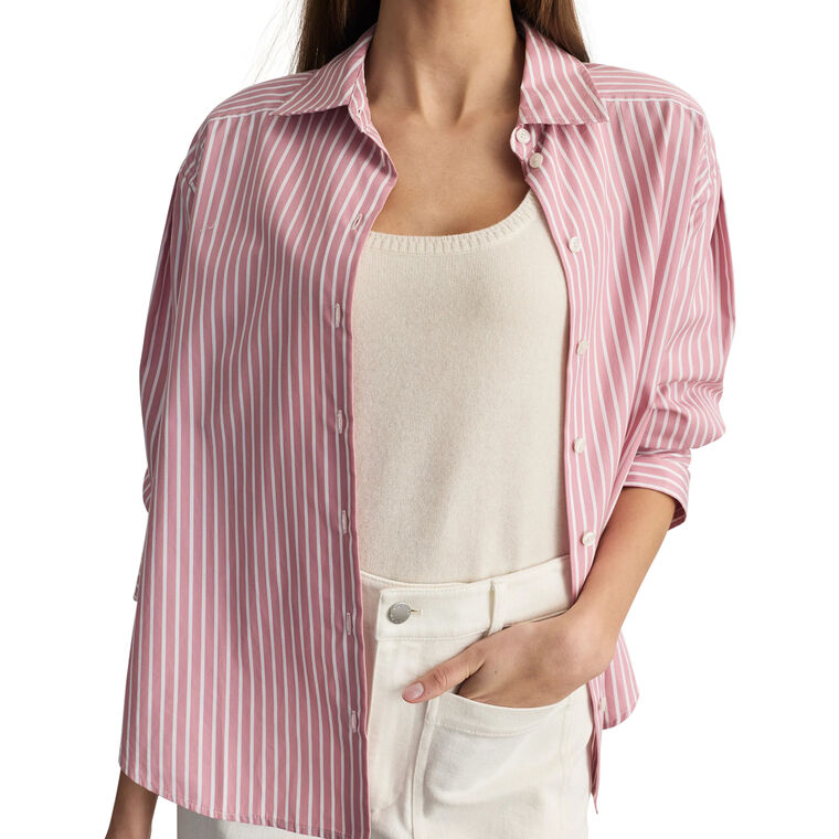 Emmy Scrunch Sleeve Button-Up Top image number null