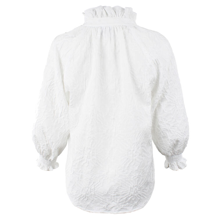 Fiona Textured Jacquard 3/4 Sleeve Shirt image number null