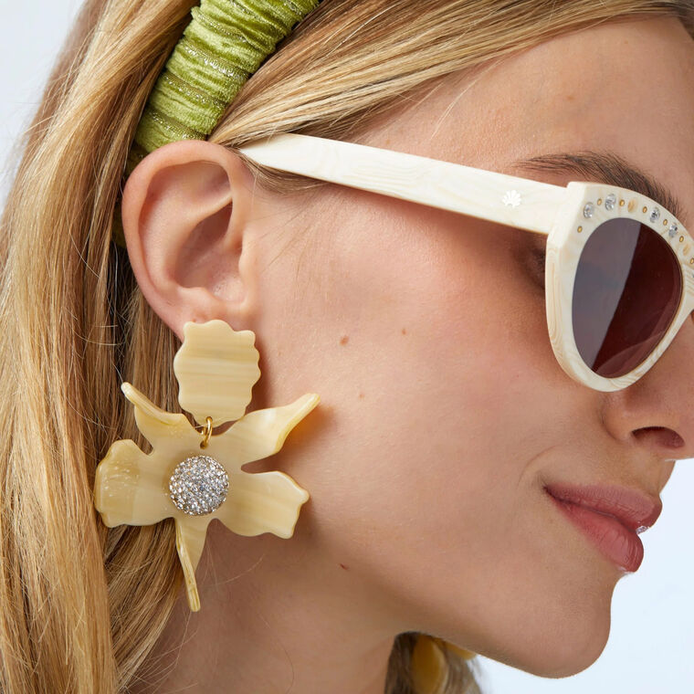 Crystal Lily Earrings image number null