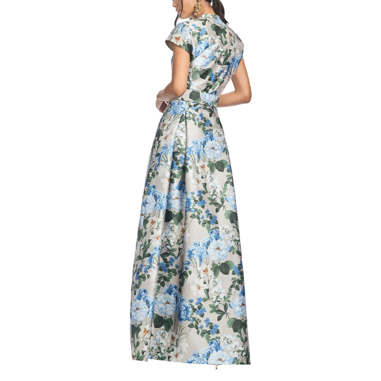 Marta Short Sleeve Belted Gown image number null