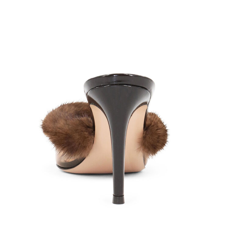Transparent 85mm Mule With Fur image number null