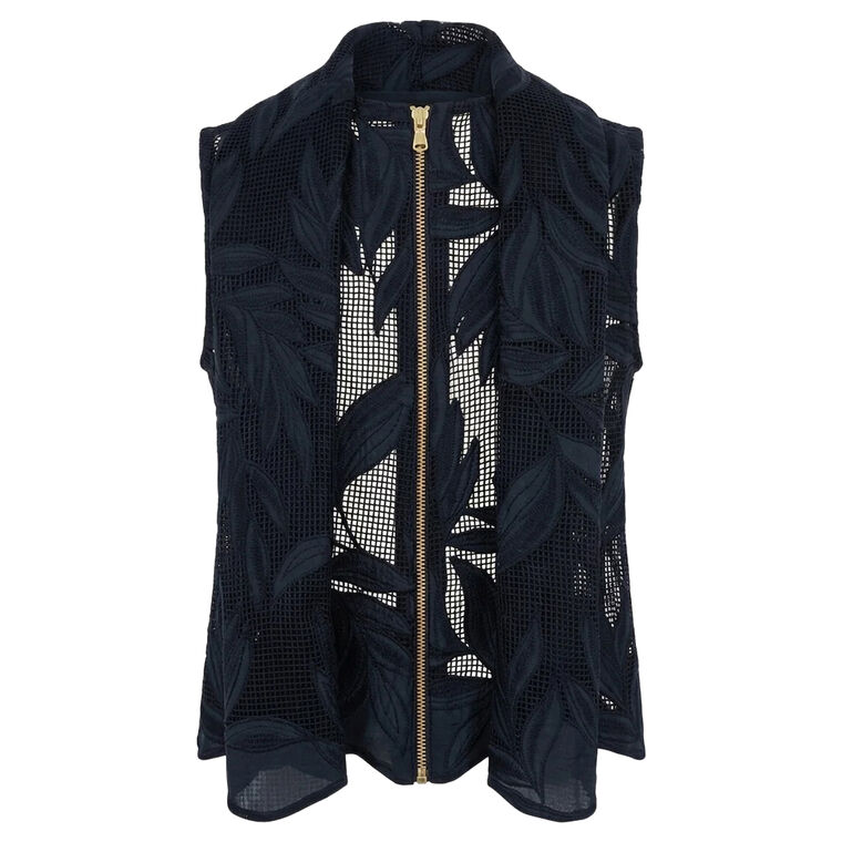 Sleeveless Zip-Front Top image number null