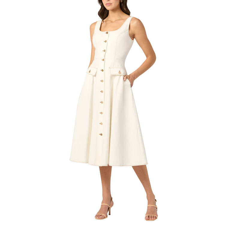 Belle Sleeveless Denim Midi Dress image number null