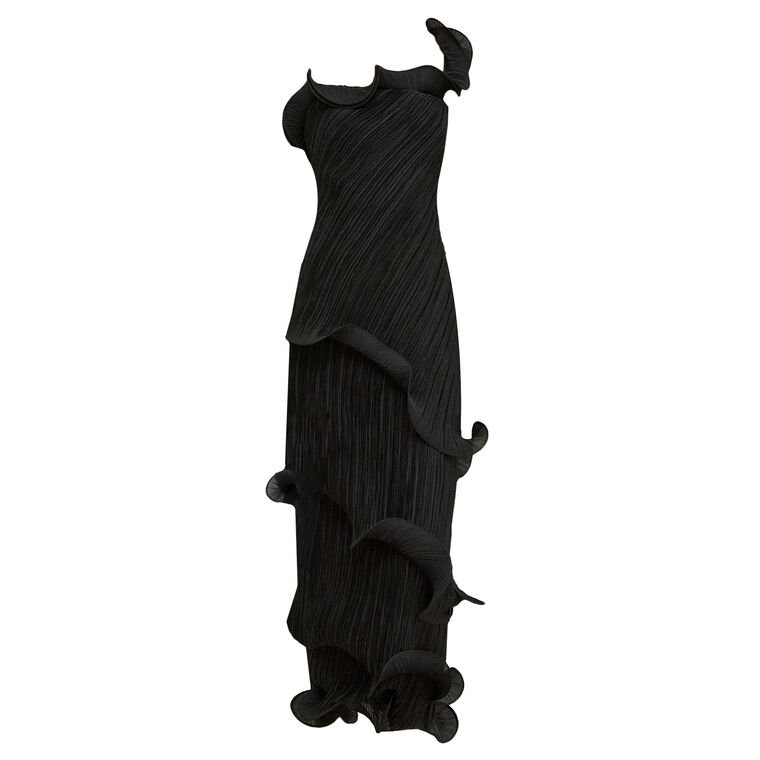 Payton Sculptural One-Shoulder Midi Gown image number null