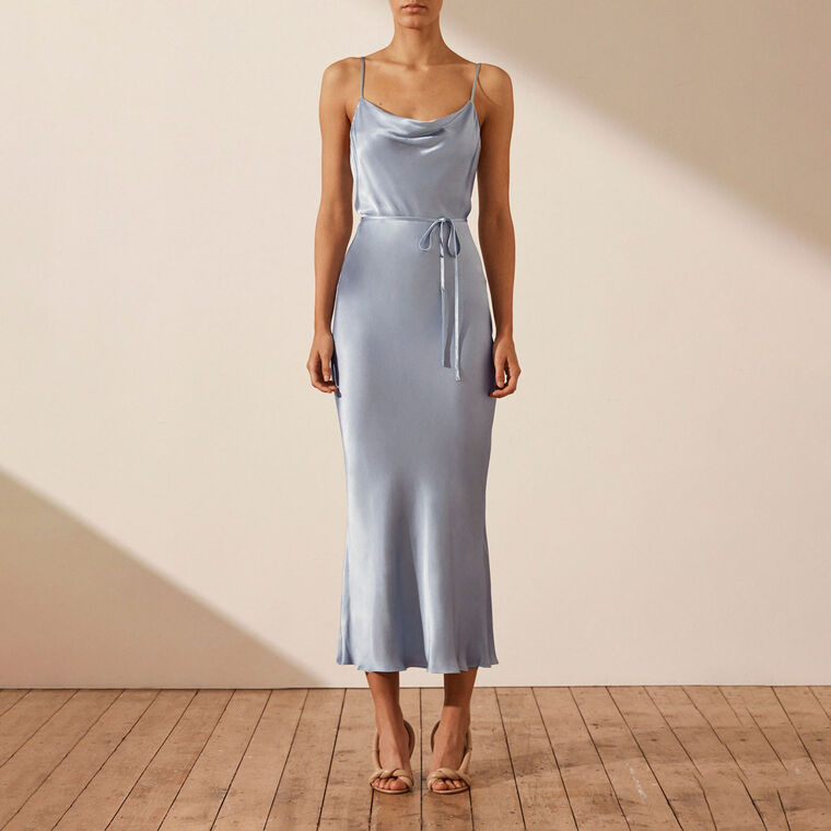 La Lune Bias Cowl Midi Dress image number null