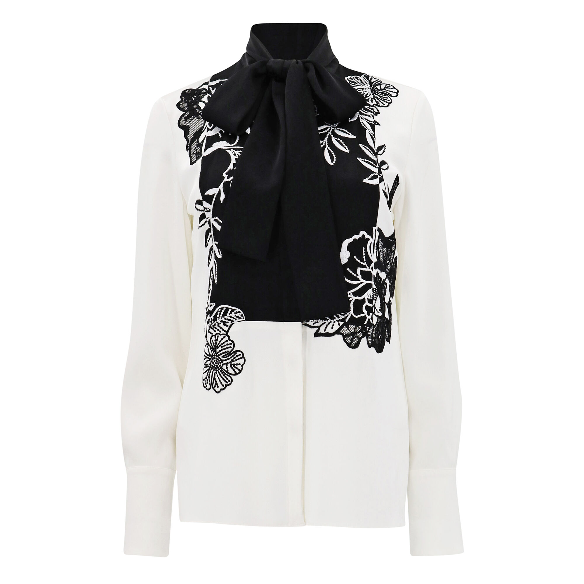 Ungaro Amadee Embroidered Tie-Neck Blouse | Tootsies