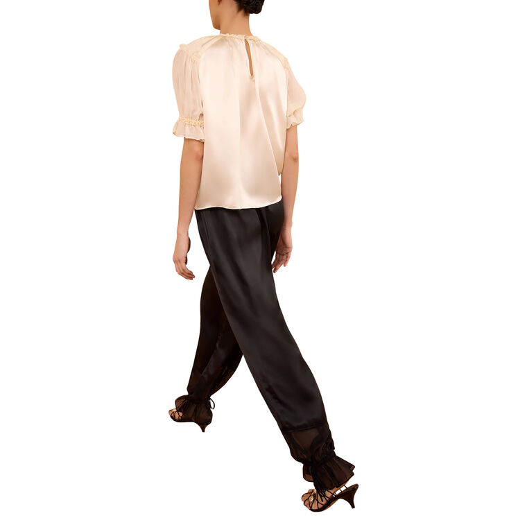 Camile Silk Cinched Balloon Pull-On Pant image number null
