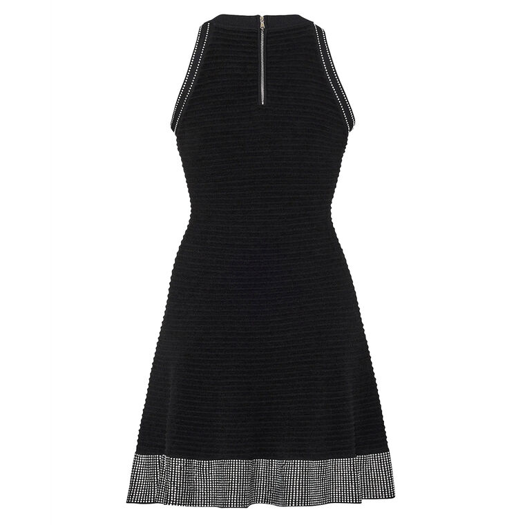 Crystal Trim Knit Mini Dress image number null