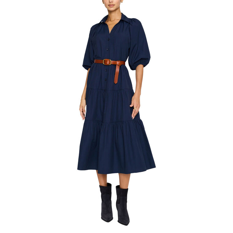 The Antigua Balloon Sleeve Midi Dress image number null