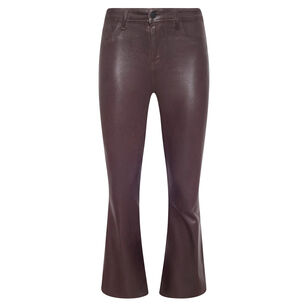 Kendra High Rise Crop Flare Coated Jean