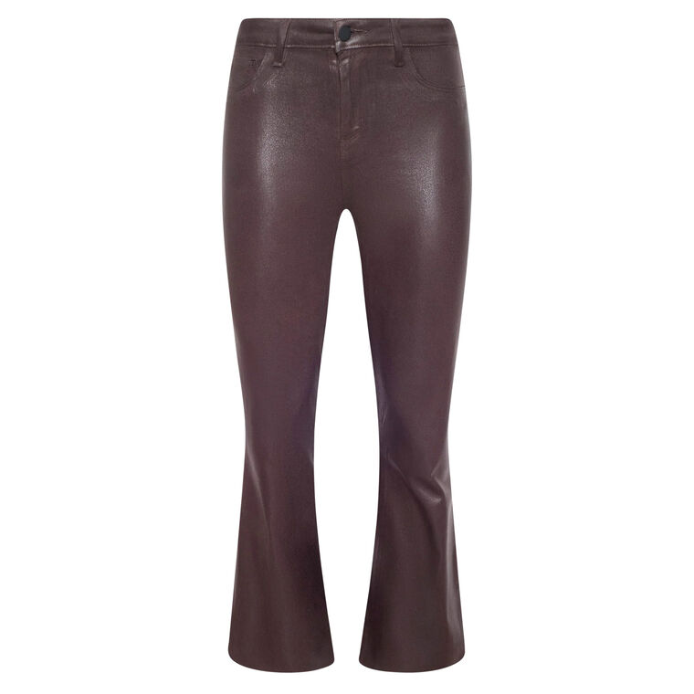 Kendra High Rise Crop Flare Coated Jean image number null