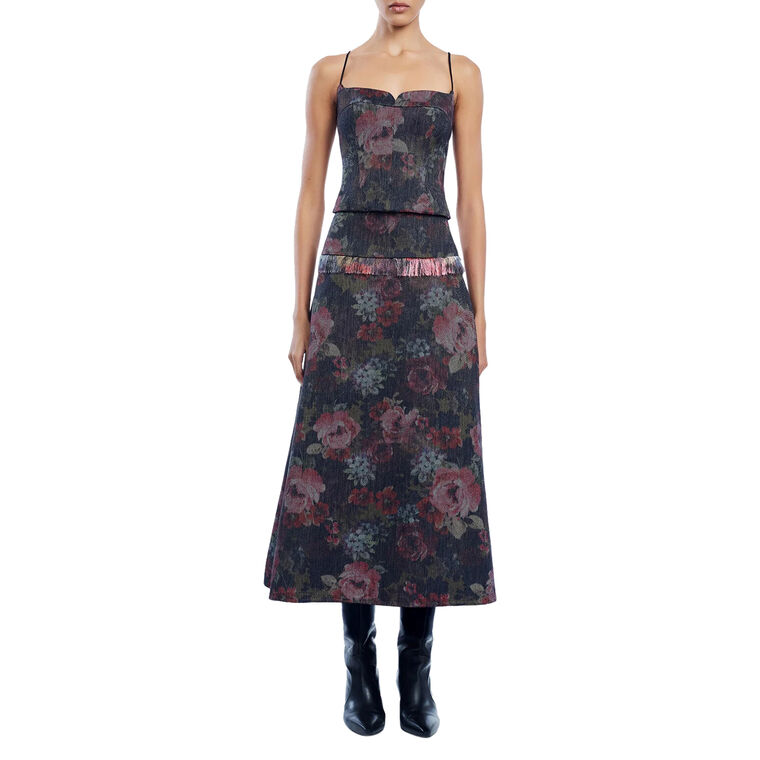 Floral Denim Bustier image number null