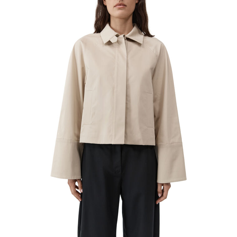 Cropped Cotton Shirt Jacket image number null