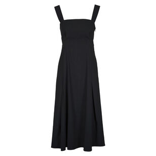 Linen-Blend Square-Neck Cami Midi Dress