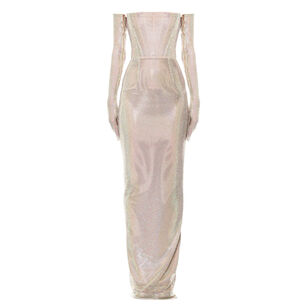 Florentina Gloved Long Sleeve Diamond Gown