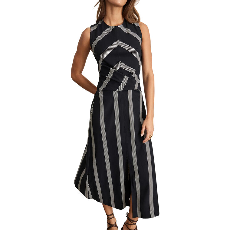 Theo Sleeveless Striped Midi Dress image number null