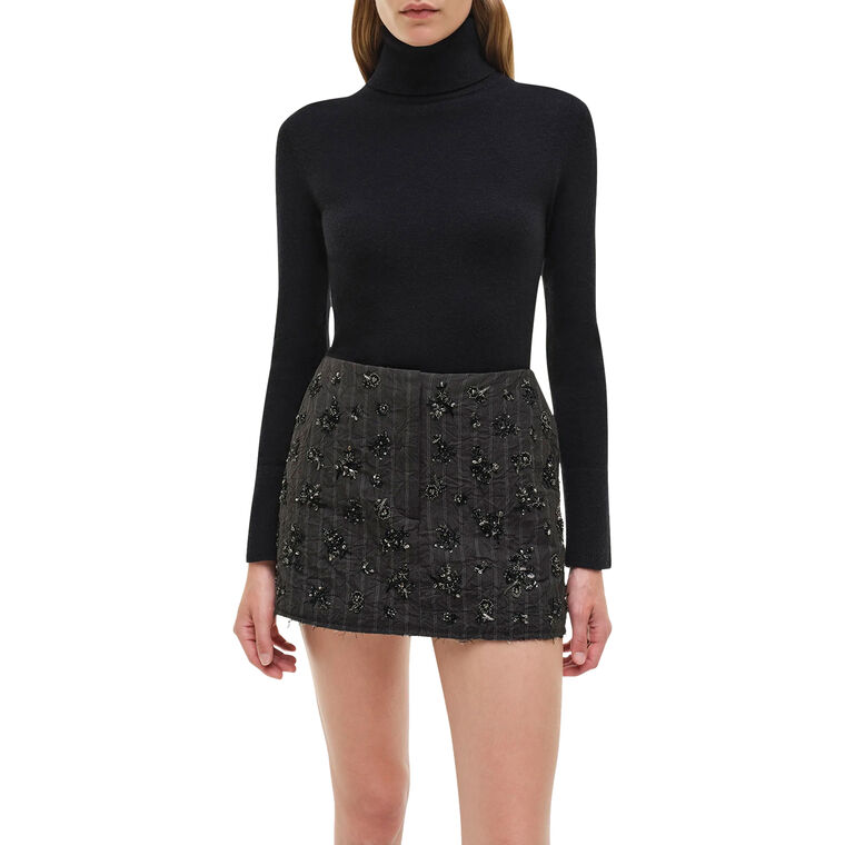Blaire Striped Sequin Mini Skirt image number null