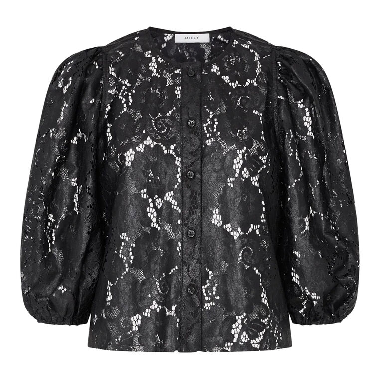 Nannie Textured Lace Puff Sleeve Top image number null