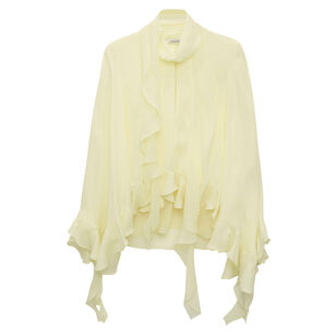 Sheer Twist Silk Cape Blouse