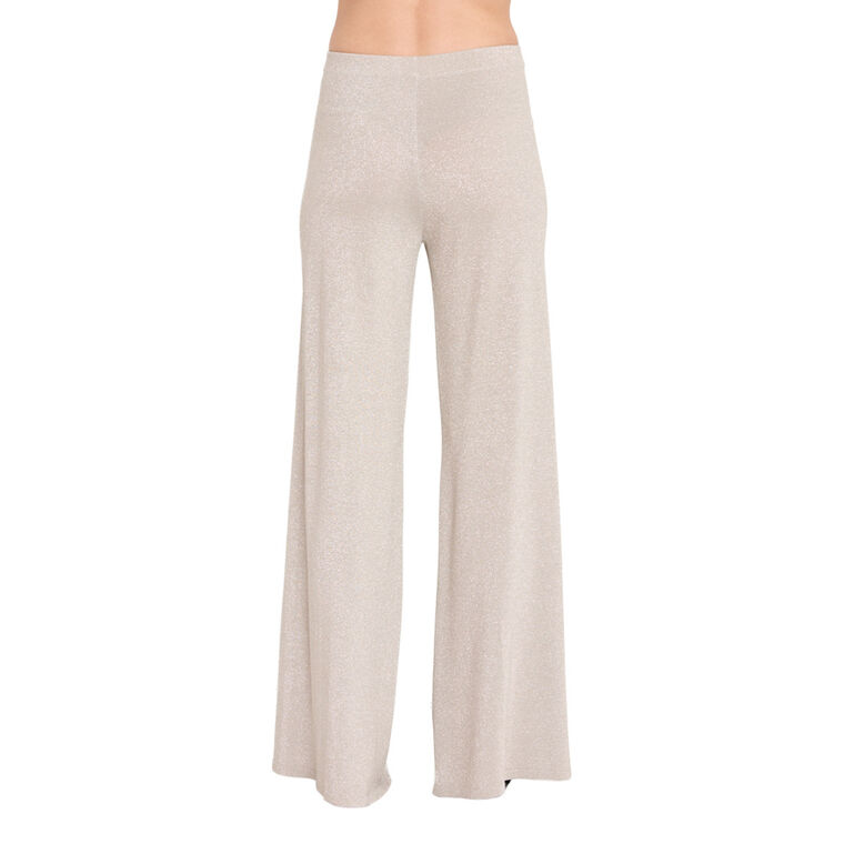 Nina Wide-Leg Metallic Knit Pull-On Pant image number null
