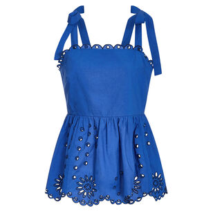 Jolly Sleeveless Embroidery Top